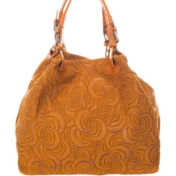 Massimo Castelli Cognac Swirl Embossed Lea…